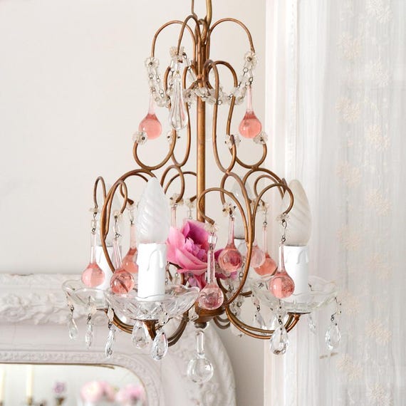 Lampadario In Metallo A Sospensione Moderna E27, 26,5*20 Cm, Rosa - Foto 4