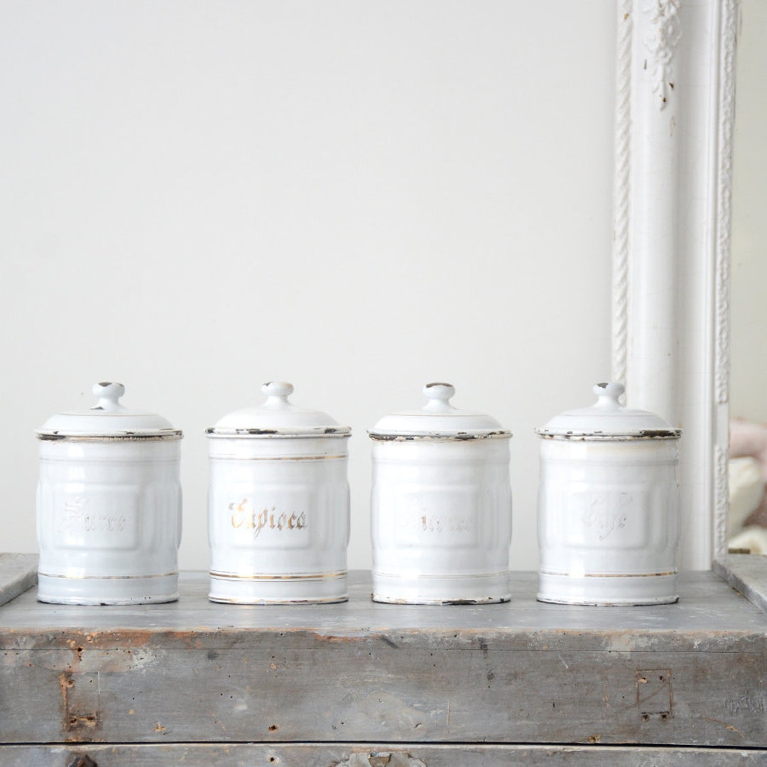 Vintage French Kitchen Canisters - Etsy