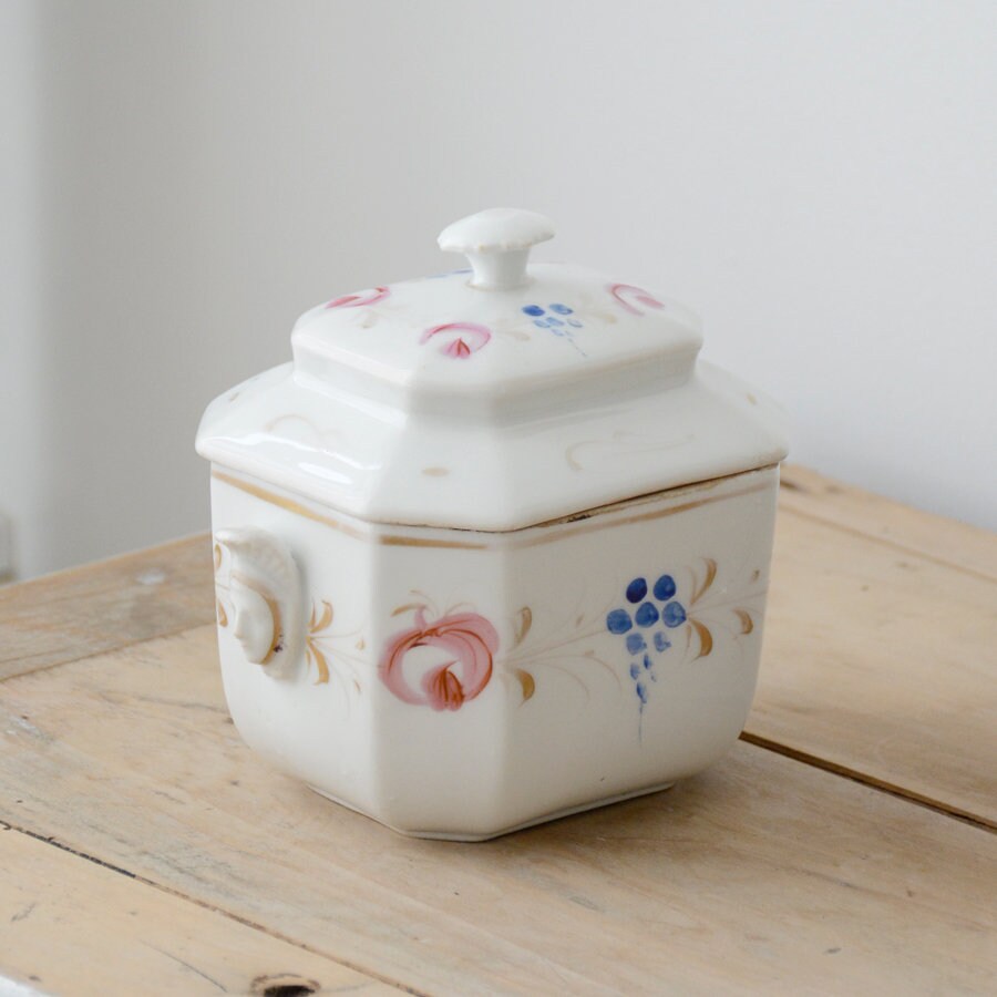 Superbe Antique Peinte à La Main Vieux Paris/Old Box