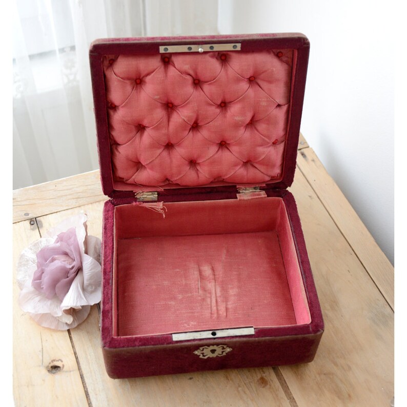 Antique Velvet Jewellery Box Etsy