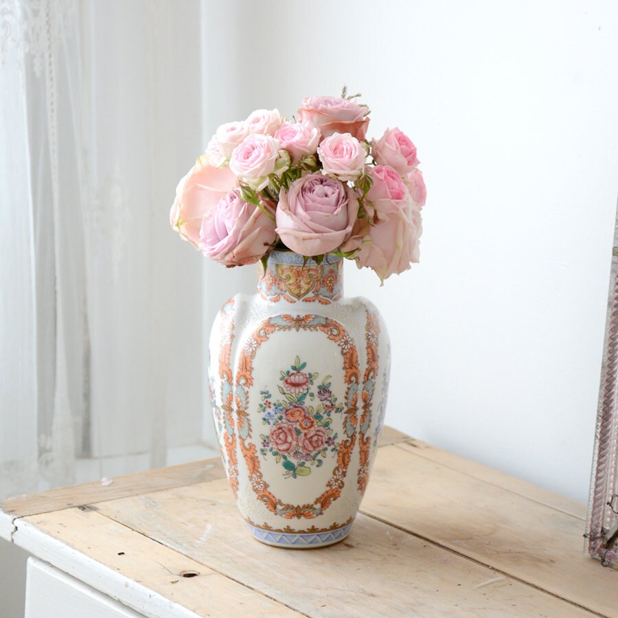 Superbe Vase en Porcelaine Vintage Sansom Of Paris