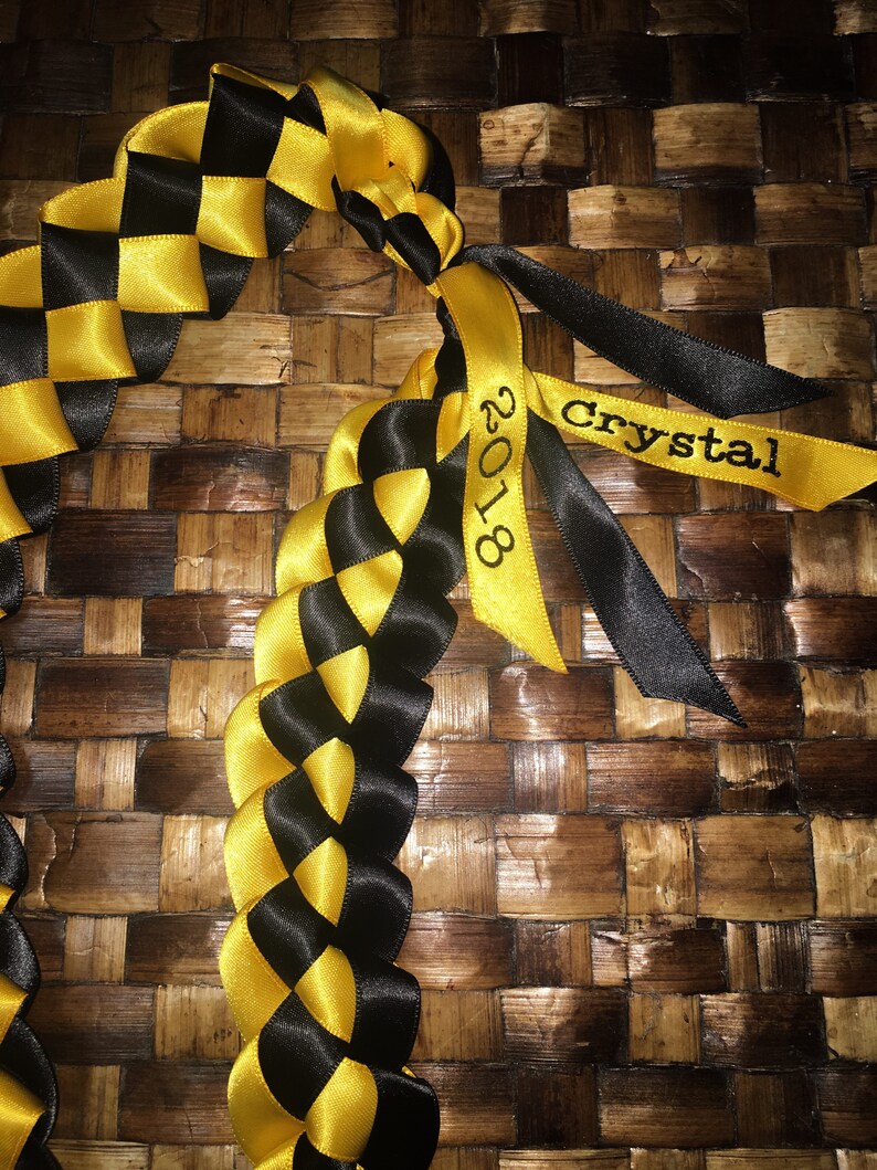 Purple And Gold Satin Ribbon Lei