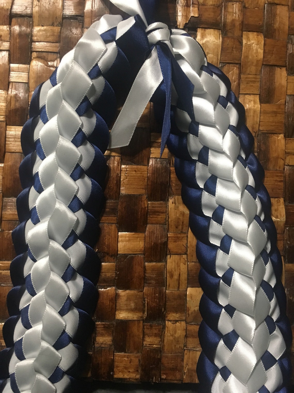 Customized Satin Ribbon Double Lei Etsy