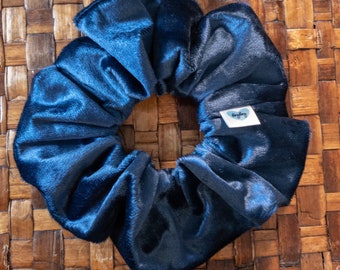 Navy Blue Velvet Jumbo Scrunchie