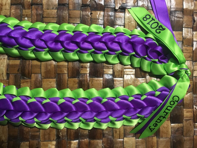 Customized Satin Ribbon Double Lei Etsy