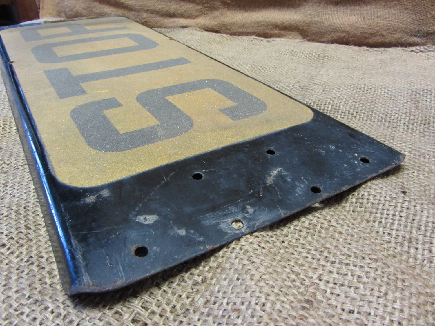 Vintage STOP Sign Doubled Sided Reflective Antique Old Store Business ...