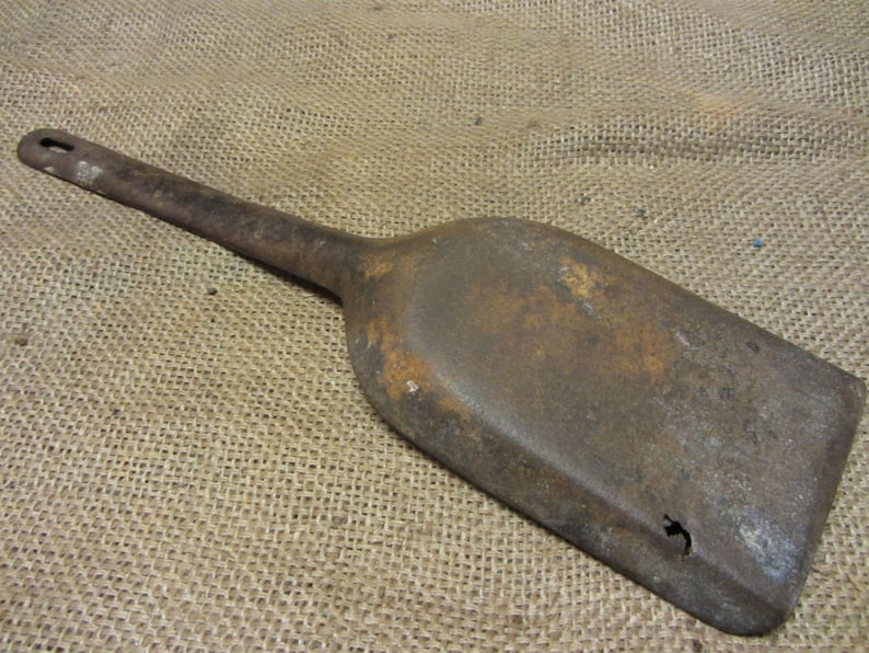 Vintage Rock Island Railroad Cast Iron Coal Shovel Antique Old Metal