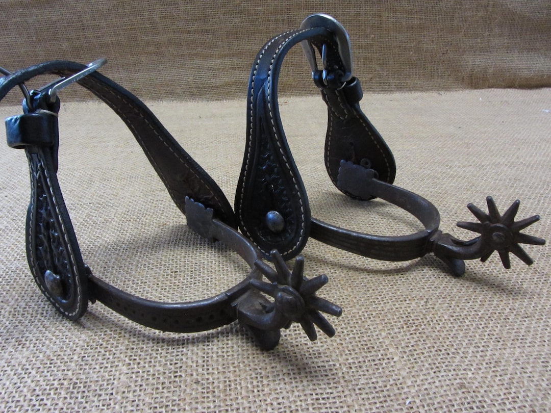 Spur Set Vintage Beurmann Iron Spur Set W Straps Silver Buckles 11593 - Etsy