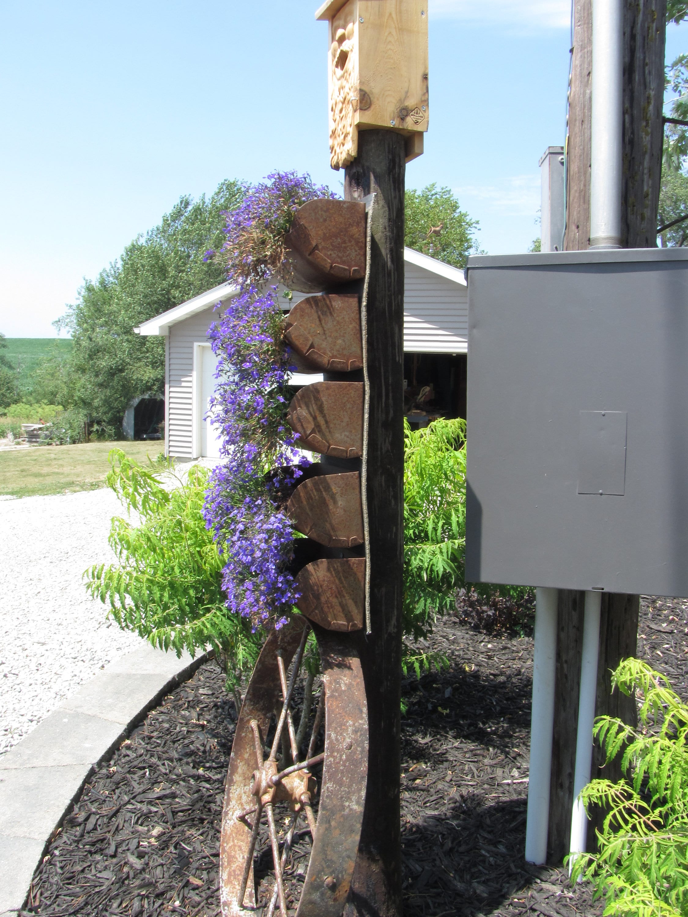 Vintage 3 Bucket Conveyor Belt Planters, Superior Elevator Grain Belt