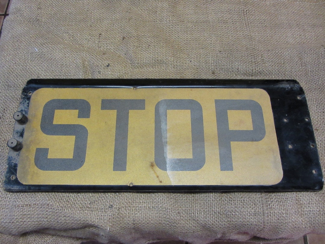 Vintage STOP Sign - Doubled Sided Reflective - Antique Old Store ...