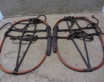 Vintage Homemade Snowshoes Snow &gt; Antique Old Workout, Sports, Ski, Skiing Gym Artic Cross-Country 11210