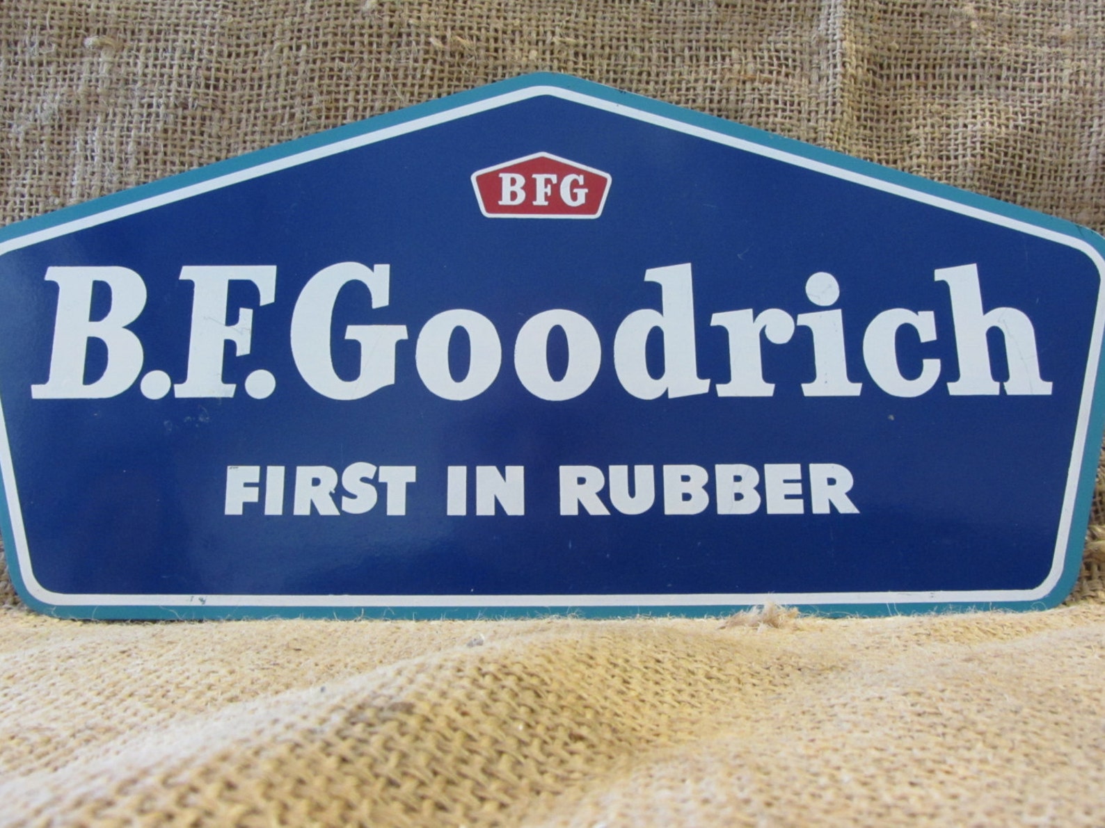 Vintage Metal B. F. Goodrich Tires Display Sign Nice Color Antique Primitive Gas Oil Auto Truck