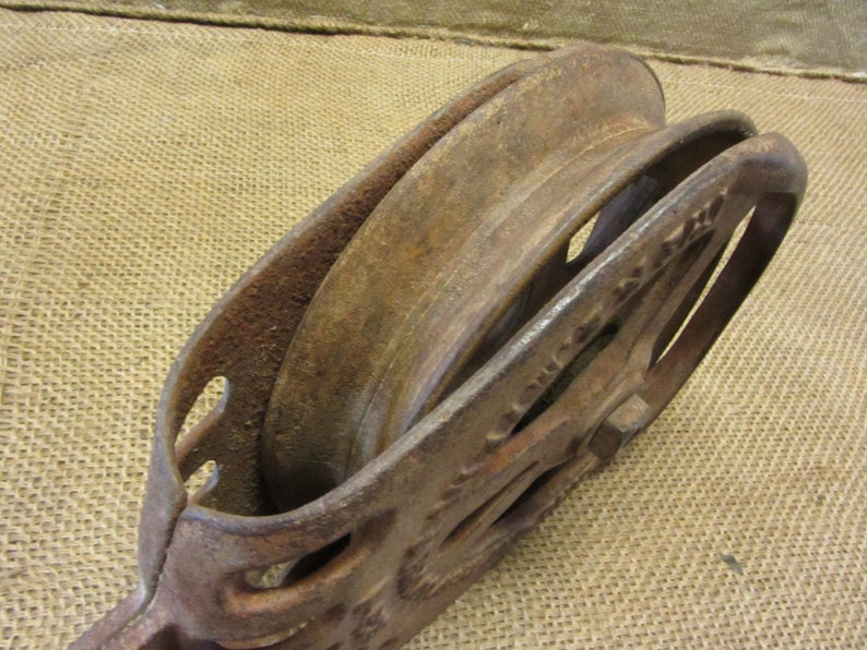 Vintage Cast Iron Farm Pulley Antique Old Iron Farm Equipment Truck