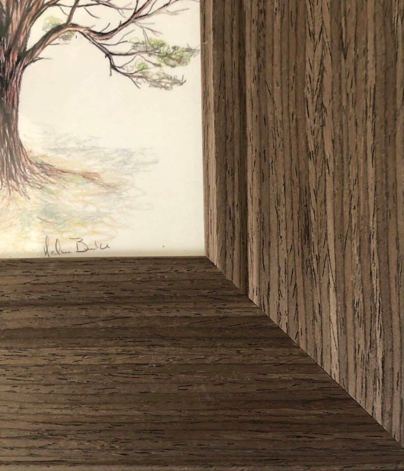 Colored pencil Tree with wood frame