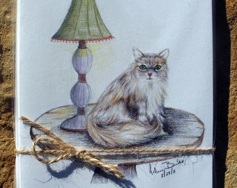 Cat on a Table set of notecards