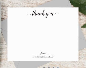 Personalized Thank you Card Set / Script Personalized Stationary / Stationery Personalized Notecards / Customized // GRACEFUL THANK YOU