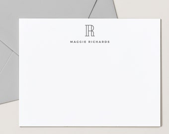 Monogram Swiss Dot Enclosure Cards + Envelopes