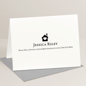 Personalized Folded Card Set / Stationery Causal Professional Business House Selling Realtor Stationary Notecards // REALTY FOLDED