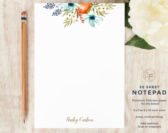 Pretty Feminine Flower Custom Stationery WISP Personalized Stationary Set
