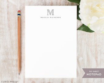 initial notepad etsy