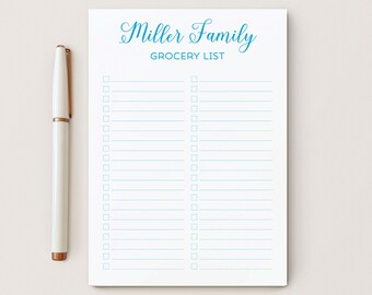 Personalized Grocery List Notepad, 5x7 or 8x10 Notepad with 50 Sheets, Lined with Checkboxes, Meal Prep Idea, Groceries, Shopping List Pad