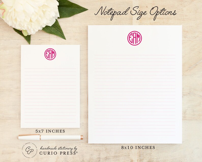 Personalized Monogram Notepad PREPPY MONOGRAM Stationery / Etsy