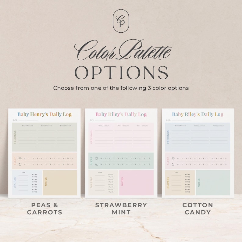 Personalized Baby Daily Log Notepad | Custom Feeding Sleep Diaper Tracker Pad, Infant Schedule, Newborn Gift for New Mom image 5