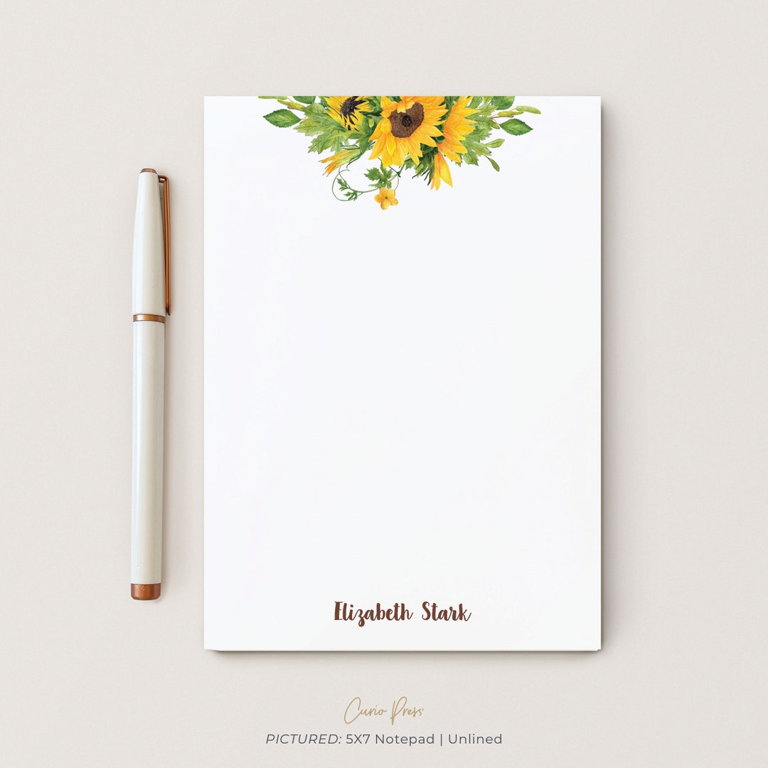Personalized Professional Stationery Notepad, 5x7 or 8x10 Notepad With 50  Sheets, Custom Notepad With Contact Information, Simplicity Pad 