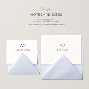Stationary Monogrammed Note Cards and Envelopes Personalized Stationery Set, 4.25 x 5.5 or 5 x 7 Notecards with Envelopes, Elegant Mono Flat image 2
