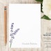 Personalized Notepad - LAVENDER - Stationery / Stationary 5x7 or 8x10 Notepad - rustic painted purple flower watercolor notes 