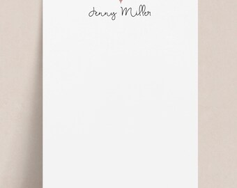 Personalized Heart Notepad for Girls | Custom Cute Stationery Pad for Teens College, Fun Pink Gift for Her, Lists and Desk Notes