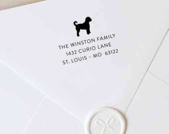 Personalized Dog Breed Return Address Stamp Self Inking | Custom Pet Stamp for Envelopes, Housewarming Wedding Newlywed New Home Gift
