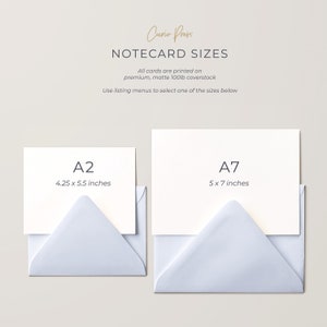 Simple Personalized Monogram Flat Card and Envelopes, Custom Men's Cards with Name and Monogrammed, 4.25 x 5.5 or 5x7 Size, Thin Line Flat image 2