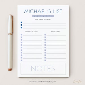 Personalized To Do List Notepad, Custom To Do Notepad, 50 Sheet, Gift for Coworker | Custom Task List Notepad, Lined Notepad, Today's List