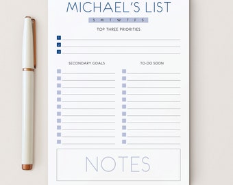 Personalized To Do List Notepad, Custom To Do Notepad, 50 Sheet, Gift for Coworker | Custom Task List Notepad, Lined Notepad, Today's List