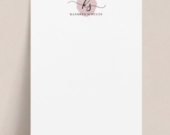 Personalized Monogram Notepad | Calligraphy Initials Monogrammed Custom Stationery Pad for Women Girls, Gift for Her Teen Bridesmaid