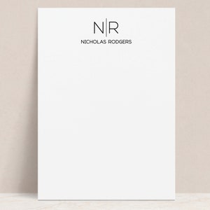 Personalized Notepad, Professional Notepad with Name and Initials, Custom Name and Initials, Office Notepad with Name, Thin Line Mono Pad