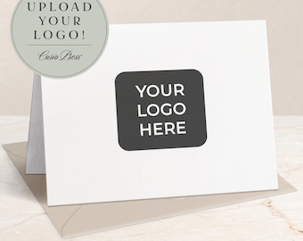 Custom Logo Note Cards w/ Envelopes | Personalized Folded Business Stationery, Brand Thank You Cards, Company Stationary Notecards