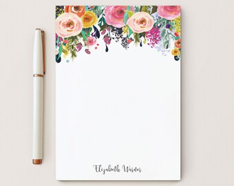 Fall Burgundy Floral Notepad, Elegant Stationery Writing Paper With Wine Frloals, A Note From Personalized Stationary Pad, MultiFlower Pad