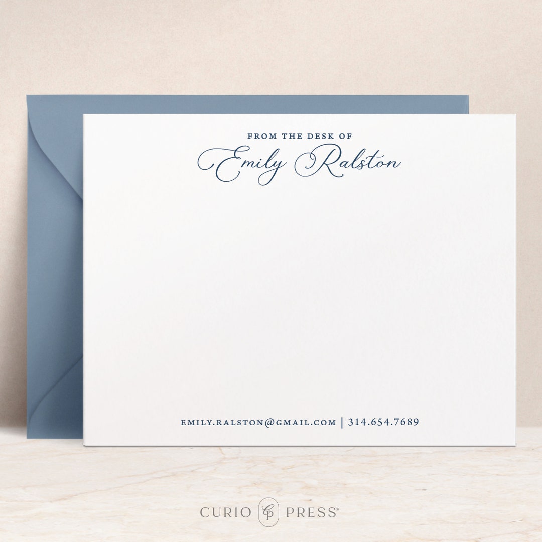Personalized Stationery for Professionals, Elegant Custom Note Cards ...