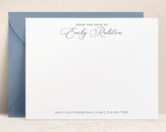 Personalized Professional Note Cards with Envelopes | From the Desk Of Custom Stationery, Business Stationary Gift for Him Her Men Women