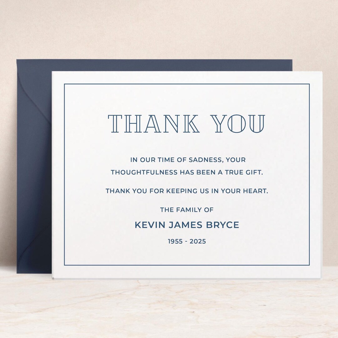 Personalized Funeral Thank You Cards | Custom Design From the