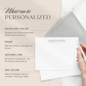 Custom Personalized Stationery Note Cards With Envelopes, Flat Notecard ...