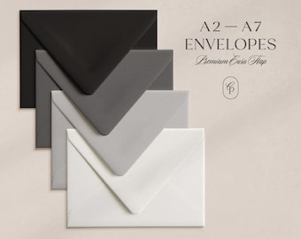 25 Heavyweight Colored Envelopes with Pointed Euro Flap, A2 (4 3/8 x 5 3/4 inch) or A7 (5 1/4 x 7 1/4 inch) Size, Choose Color & Quantity