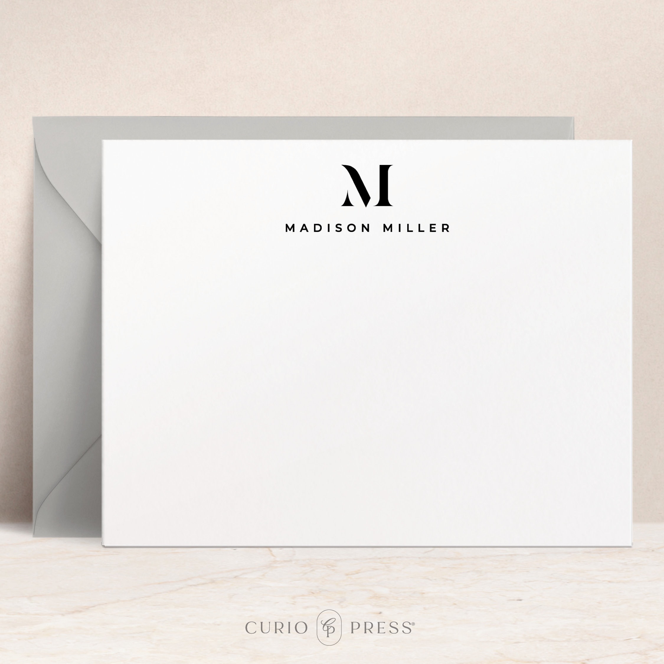 Personalized Monogram Note Cards