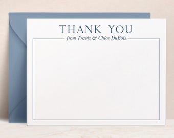 Personalized Thank You Cards with Envelopes | Custom Flat Stationery for Wedding or Shower, Stationary Thank You Notecards for Graduation