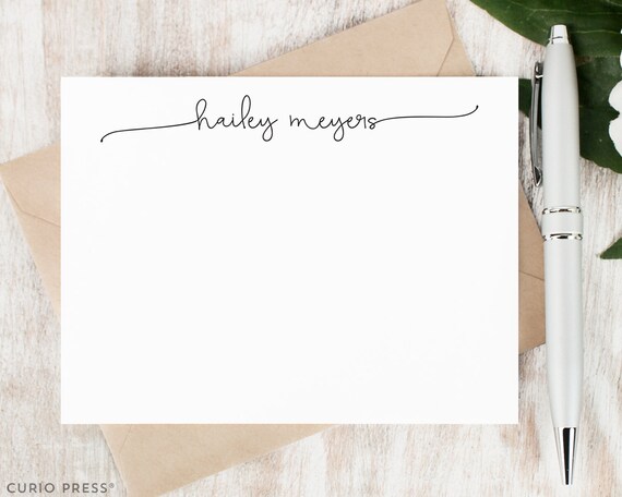personalized notecard set flat personalized stationery etsy