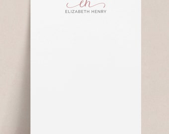 Personalized Monogram Notepad | Calligraphy Initial Custom Stationery Notes Pad for Women, Monogrammed Gift for Her, Desk Writing To Do List