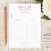 Personalized Notepad - DAILY PLAN NOTEPAD - Stationery / Stationary 5x7 or 8x10 Notepad - to do list mom family prep planning organization 