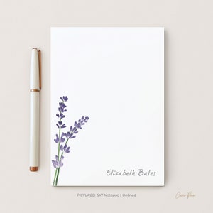 Personalized Notepad, Custom Notepad, Personalized Stationery, Writing Pad, Gift for Her, Purple Flowers, Purple Wildflower, Lavender Pad